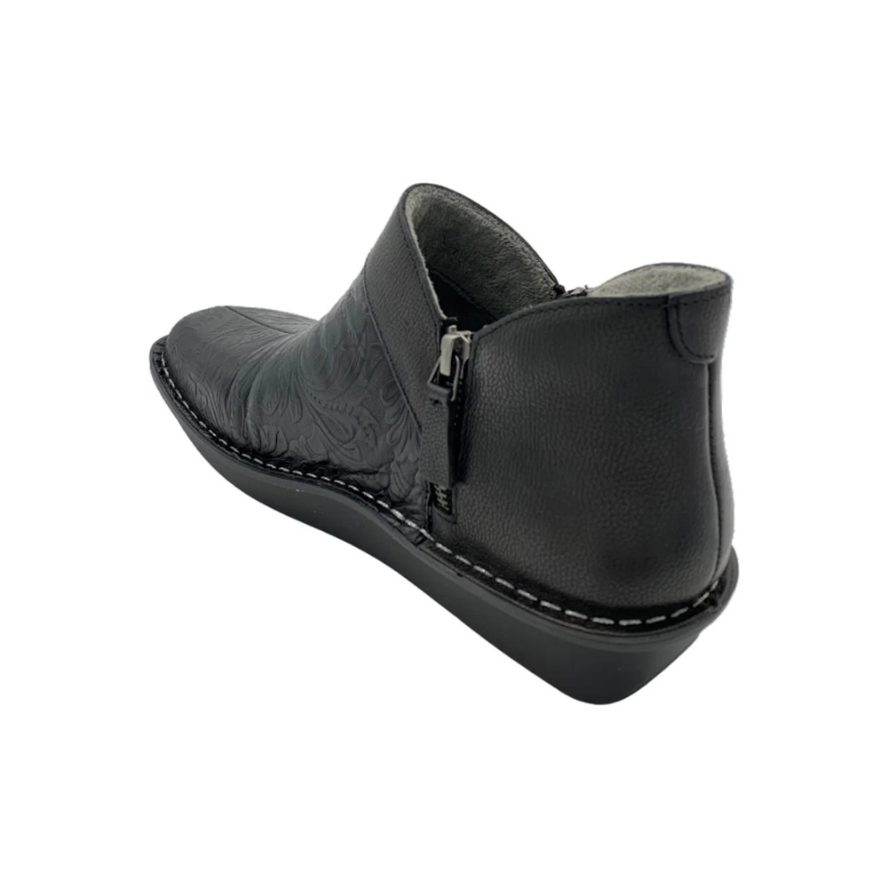 Alegria Leather Double Zip Ankle Boots Patricia Embossible Ink - Medium - Picture 2 of 3